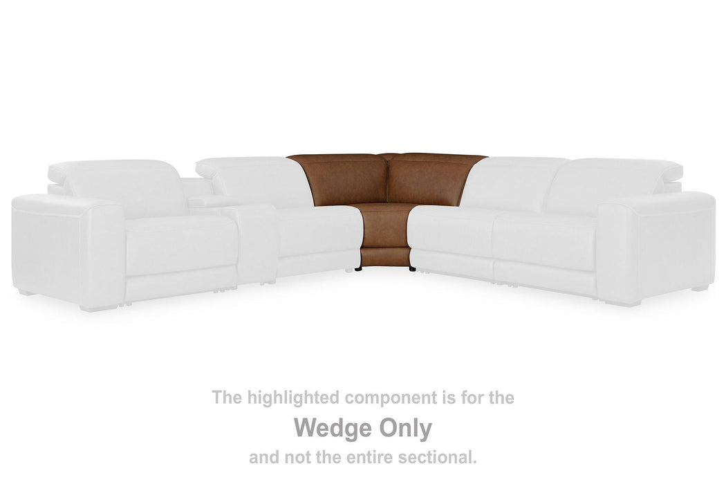Magic Man Power Reclining Sectional with Console - Furniture Land (Milwaukee, WI)