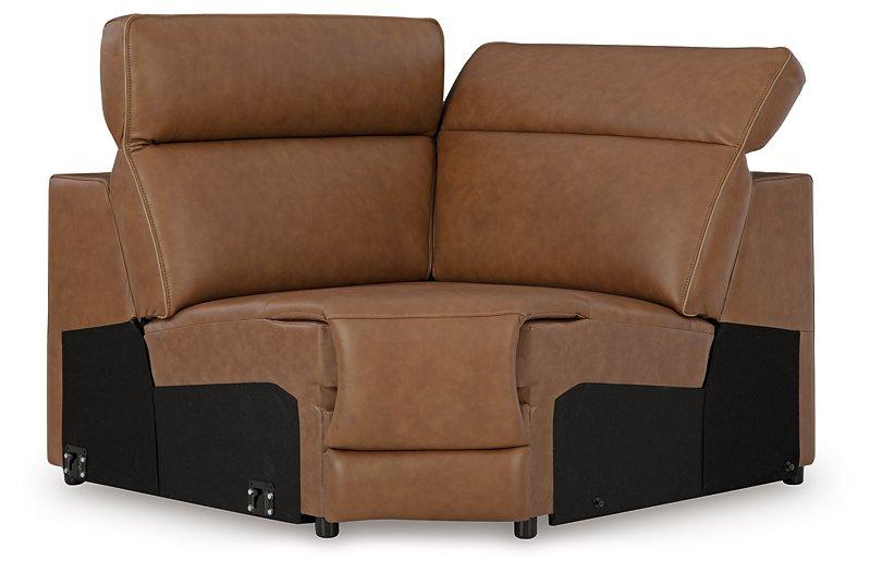 Magic Man Power Reclining Sectional with Console - Furniture Land (Milwaukee, WI)