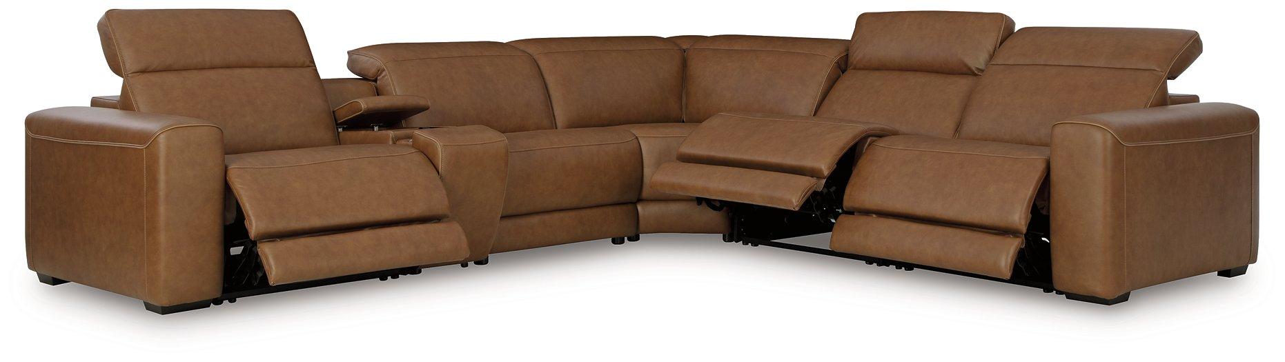 Magic Man Power Reclining Sectional with Console - Furniture Land (Milwaukee, WI)
