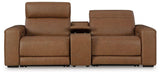 Magic Man Power Reclining Sectional Loveseat with Console - Furniture Land (Milwaukee, WI)