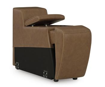 Magic Man Power Reclining Sectional Loveseat with Console - Furniture Land (Milwaukee, WI)