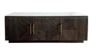 Dennis 3-door Marble Top Dining Sideboard Server White and Tobacco Grey - Furniture Land (Milwaukee, WI)
