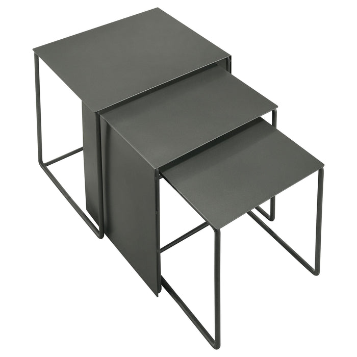 Imez 3-piece Rectangular Metal Nesting Table Grey - Furniture Land (Milwaukee, WI)