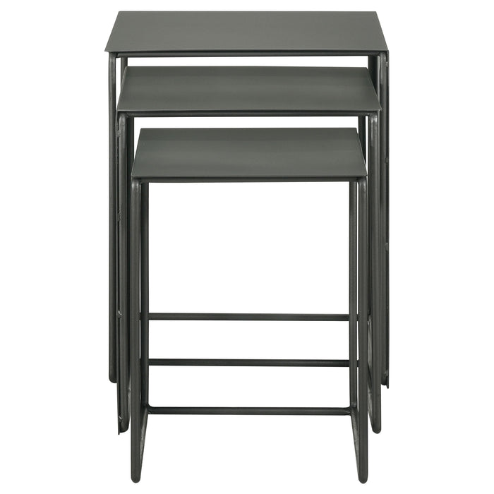 Imez 3-piece Rectangular Metal Nesting Table Grey - Furniture Land (Milwaukee, WI)