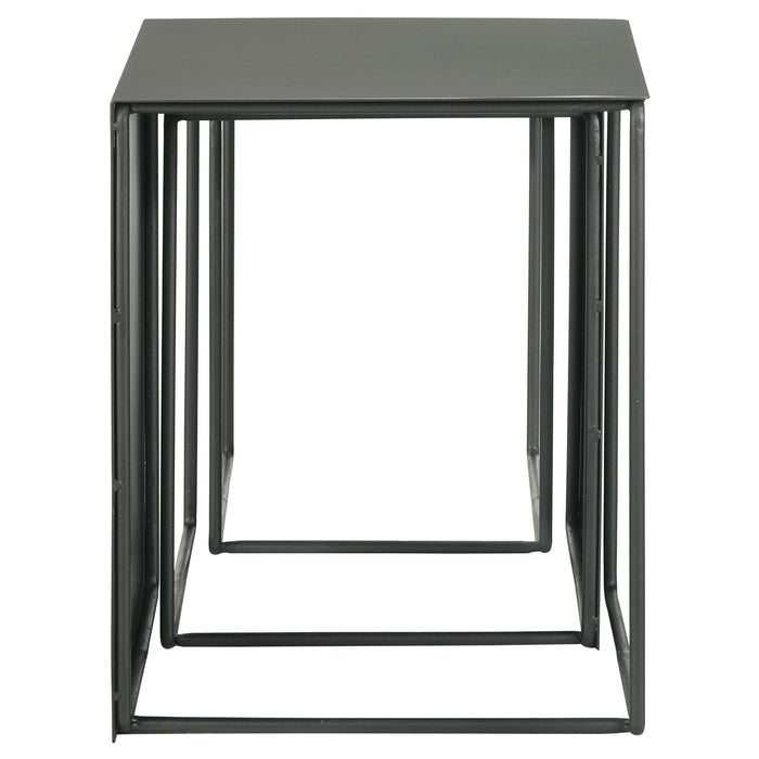 Imez 3-piece Rectangular Metal Nesting Table Grey - Furniture Land (Milwaukee, WI)