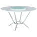 Abby Round Dining Table with Lazy Susan White and Chrome - Furniture Land (Milwaukee, WI)