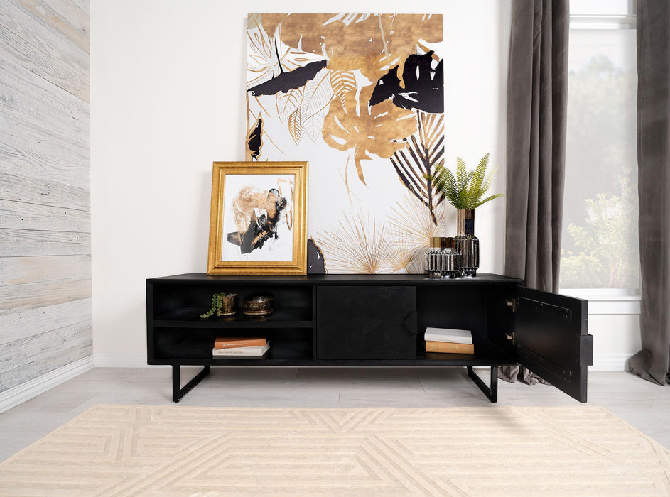 Marsden 2-door Wood 70" TV Stand Charcoal Black - Furniture Land (Milwaukee, WI)