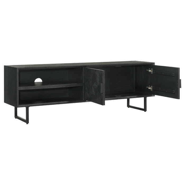 Marsden 2-door Wood 70" TV Stand Charcoal Black - Furniture Land (Milwaukee, WI)