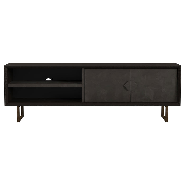 Marsden 2-door Wood 70" TV Stand Charcoal Black - Furniture Land (Milwaukee, WI)