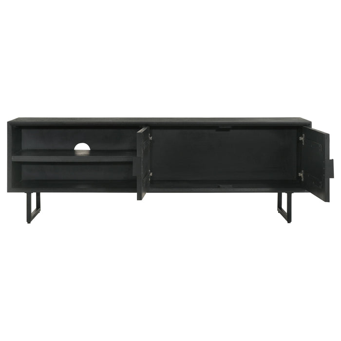 Marsden 2-door Wood 70" TV Stand Charcoal Black - Furniture Land (Milwaukee, WI)
