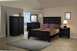 Sandy Beach Queen & E.King Panel Bed with High Headboard Black & White - Furniture Land (Milwaukee, WI)