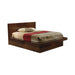 Jessica Eastern King & Queen Platform Bed with Rail Seating Cappuccino - Furniture Land (Milwaukee, WI)