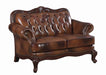Victoria Tufted Back Loveseat Tri-tone and Brown - Furniture Land (Milwaukee, WI)