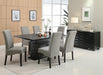Stanton Rectangle Pedestal Dining Table Black - Furniture Land (Milwaukee, WI)