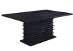 Stanton Rectangle Pedestal Dining Table Black - Furniture Land (Milwaukee, WI)