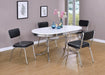 Retro Oval Dining Table Glossy White and Chrome - Furniture Land (Milwaukee, WI)