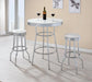 Theodore Upholstered Top Bar Stools White and Chrome (Set of 2) - Furniture Land (Milwaukee, WI)