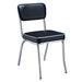 Retro Open Back Side Chairs Black and Chrome (Set of 2) - Furniture Land (Milwaukee, WI)