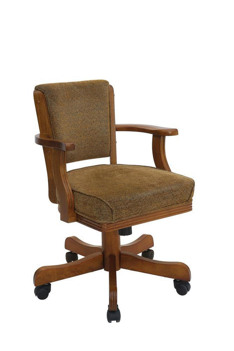 Mitchell Upholstered Game Chair Olive-brown and Amber - Furniture Land (Milwaukee, WI)