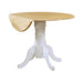 Allison Drop Leaf Round Dining Table Natural Brown and White - Furniture Land (Milwaukee, WI)