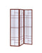 Katerina 3-panel Folding Floor Screen White and Cherry - Furniture Land (Milwaukee, WI)