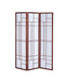 Katerina 3-panel Folding Floor Screen White and Cherry - Furniture Land (Milwaukee, WI)