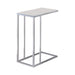 Stella Glass Top Accent Table Chrome and White - Furniture Land (Milwaukee, WI)
