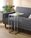 Stella Glass Top Accent Table Chrome and White - Furniture Land (Milwaukee, WI)