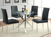 Vance Glass Top Dining Table with X-cross Base Chrome - Furniture Land (Milwaukee, WI)
