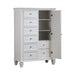 Sandy Beach 8-drawer Door Chest Storage Cream White - Furniture Land (Milwaukee, WI)