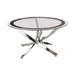 Brooke Glass Top Coffee Table Chrome and Black - Furniture Land (Milwaukee, WI)