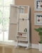 Zayas Storage Jewelry Cheval Mirror White - Furniture Land (Milwaukee, WI)