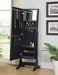 Cortez Storage Jewelry Cheval Mirror Black - Furniture Land (Milwaukee, WI)