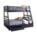 Ashton Twin Over Full 2-drawer Bunk Bed Cappuccino, White, Navy, Honey, & Brown - Furniture Land (Milwaukee, WI)