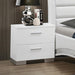 Felicity 2-drawer Nightstand Glossy White - Furniture Land (Milwaukee, WI)