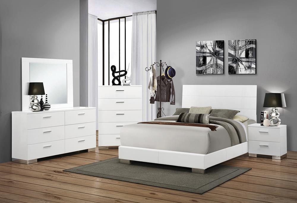 Felicity 2-drawer Nightstand Glossy White - Furniture Land (Milwaukee, WI)