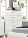 Felicity 5-drawer Chest Glossy White - Furniture Land (Milwaukee, WI)