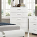 Felicity 5-drawer Chest Glossy White - Furniture Land (Milwaukee, WI)