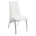 Bishop Upholstered Side Chairs White and Chrome (Set of 2) - Furniture Land (Milwaukee, WI)