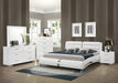 Jeremaine California King, E.King, & Queen Upholstered Bed White - Furniture Land (Milwaukee, WI)