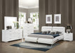 Jeremaine California King, E.King, & Queen Upholstered Bed White - Furniture Land (Milwaukee, WI)