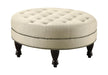 Elchin Round Upholstered Tufted Ottoman Oatmeal - Furniture Land (Milwaukee, WI)