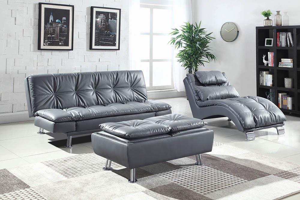 Dilleston Tufted Back Upholstered Sofa Bed Grey - Furniture Land (Milwaukee, WI)