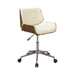 Addington Adjustable Height Office Chair Ecru and Chrome - Furniture Land (Milwaukee, WI)
