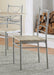 Anna Fontana 5-piece Rectangular Dining Set Brushed Silver - Furniture Land (Milwaukee, WI)