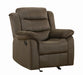 Rodman Upholstered Glider Recliner Chocolate - Furniture Land (Milwaukee, WI)