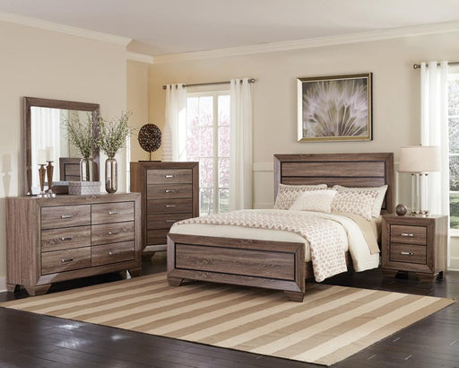 Kauffman California King, E.king, & Queen Panel Bed Washed Taupe - Furniture Land (Milwaukee, WI)