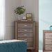 Kauffman 5-drawer Chest Washed Taupe - Furniture Land (Milwaukee, WI)