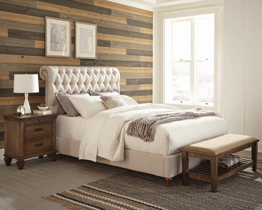 Devon Tufted Upholstered California King, Eastren King, & Queen Bed Beige - Furniture Land (Milwaukee, WI)