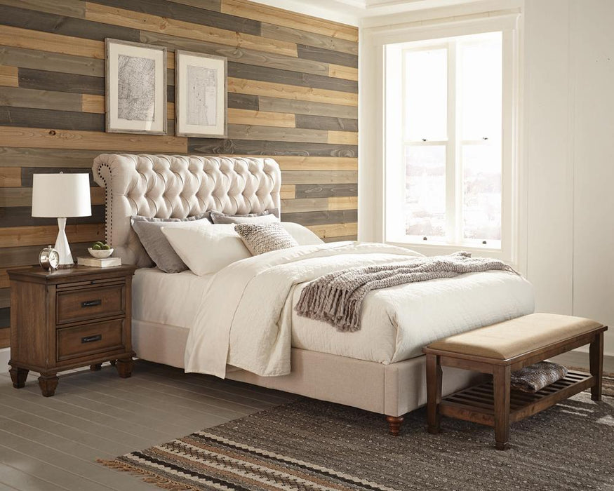 Devon Tufted Upholstered California King, Eastren King, & Queen Bed Beige - Furniture Land (Milwaukee, WI)